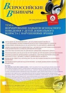 Вебинар «Формирование навыков безопасного поведения у детей дошкольного возраста с нарушениями зрения» - изображение № 1