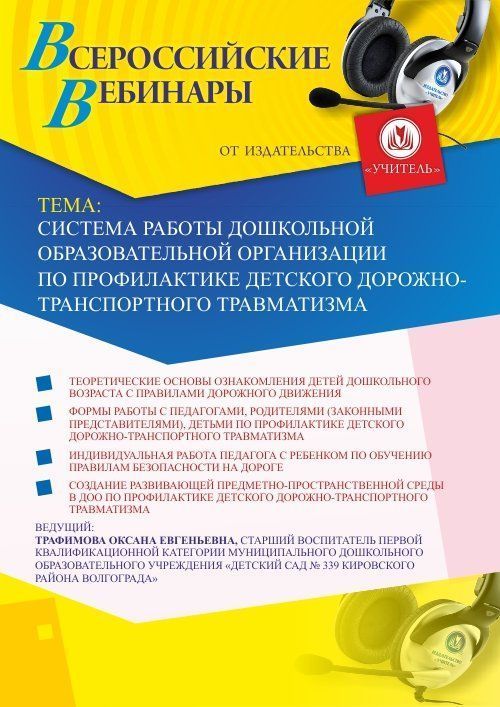 Вебинар «Система работы дошкольной образовательной организации по профилактике детского дорожно-транспортного травматизма» - изображение № 1