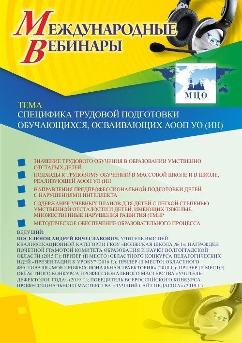 Международный вебинар «Специфика трудовой подготовки обучающихся, осваивающих АООП УО (ИН)» - изображение № 1
