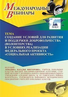 Международный вебинар «Создание условий для развития и поддержки добровольчества (волонтерства) в условиях реализации федерального проекта “Социальная активность”» - изображение № 1