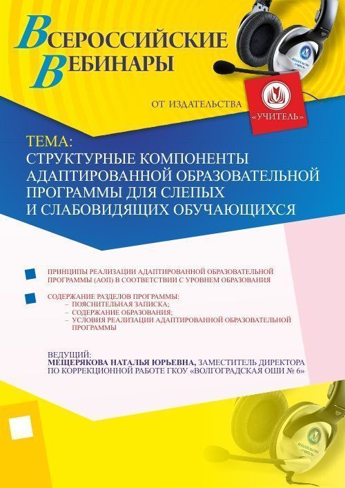 Структурные компоненты адаптированной образовательной программы для слепых и слабовидящих обучающихся - изображение № 1