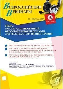 Модель адаптированной образовательной программы для ребенка с нарушением зрения - изображение № 1
