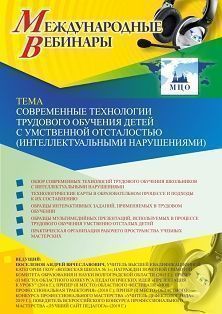 Международный вебинар «Современные технологии трудового обучения детей с умственной отсталостью (интеллектуальными нарушениями)» - изображение № 1