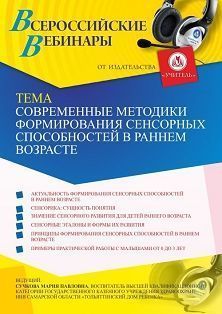Вебинар «Современные методики формирования сенсорных способностей в раннем возрасте» - изображение № 1