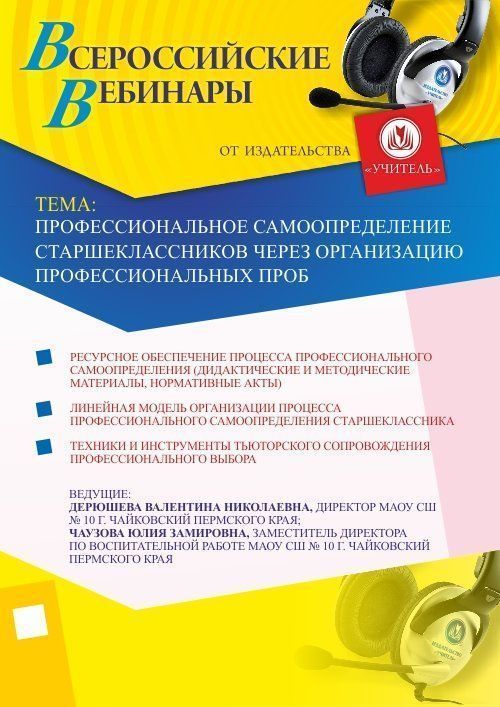 Профессиональное самоопределение старшеклассников через организацию профессиональных проб - изображение № 1