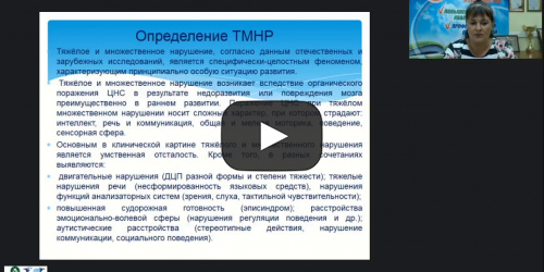 Вебинар «Реализация образовательной программы для детей с тяжелыми и множественными нарушениями в развитии» - видеопрезентация